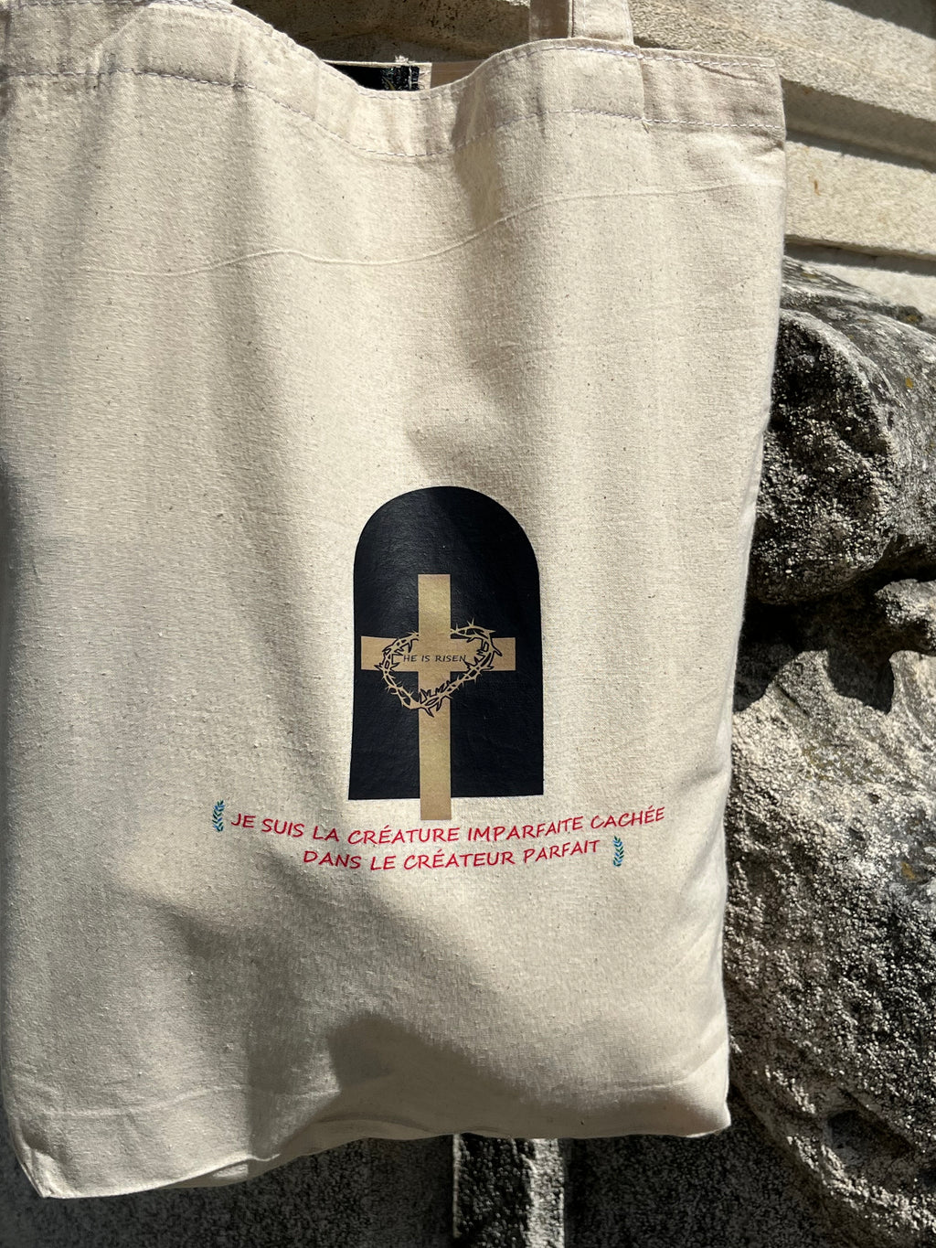 Tote Bag Chrétien en Lin Recyclé – Foi & Écoresponsabilité ✨