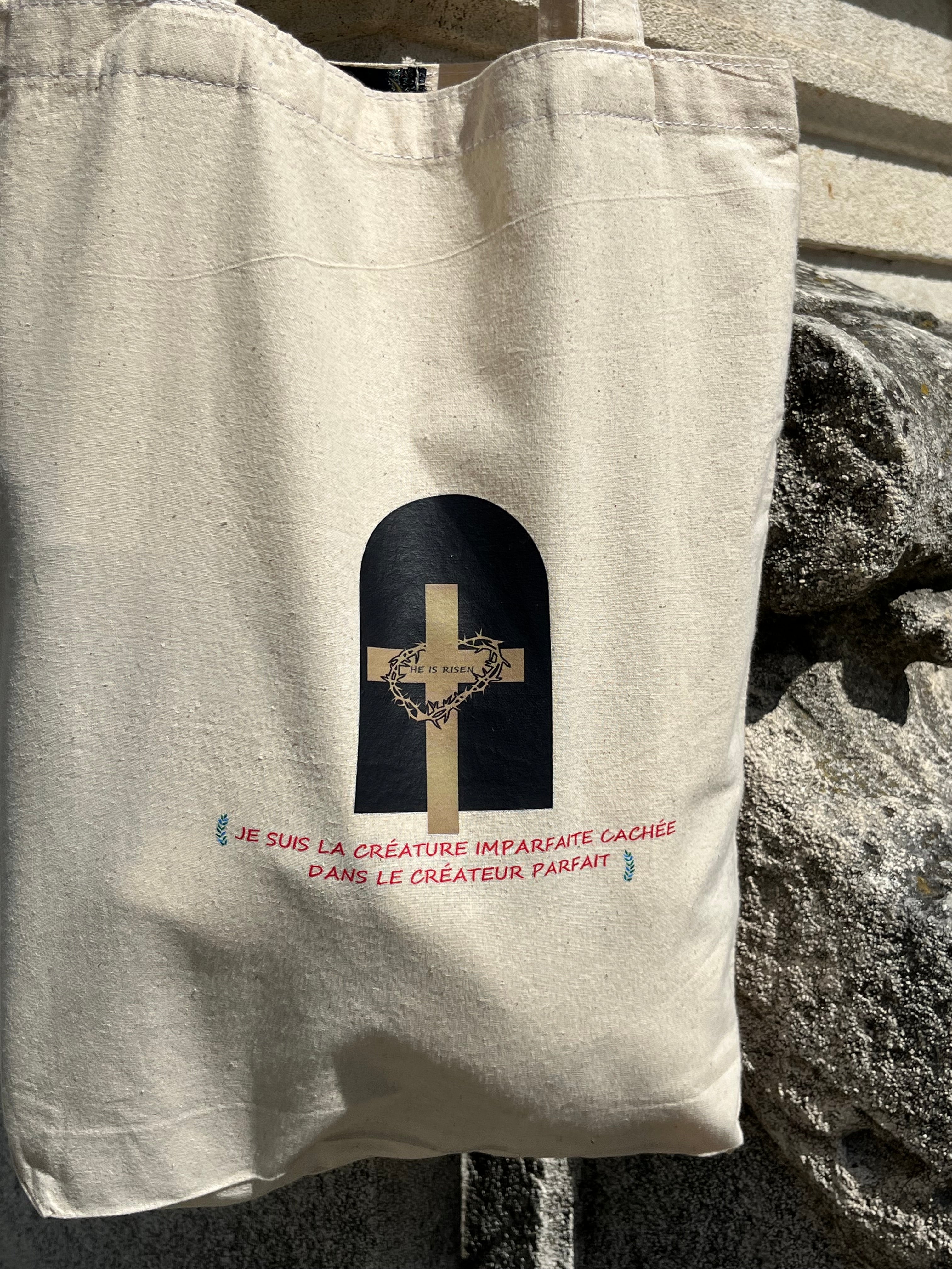 Tote Bag Chrétien en Lin Recyclé – Foi & Écoresponsabilité ✨