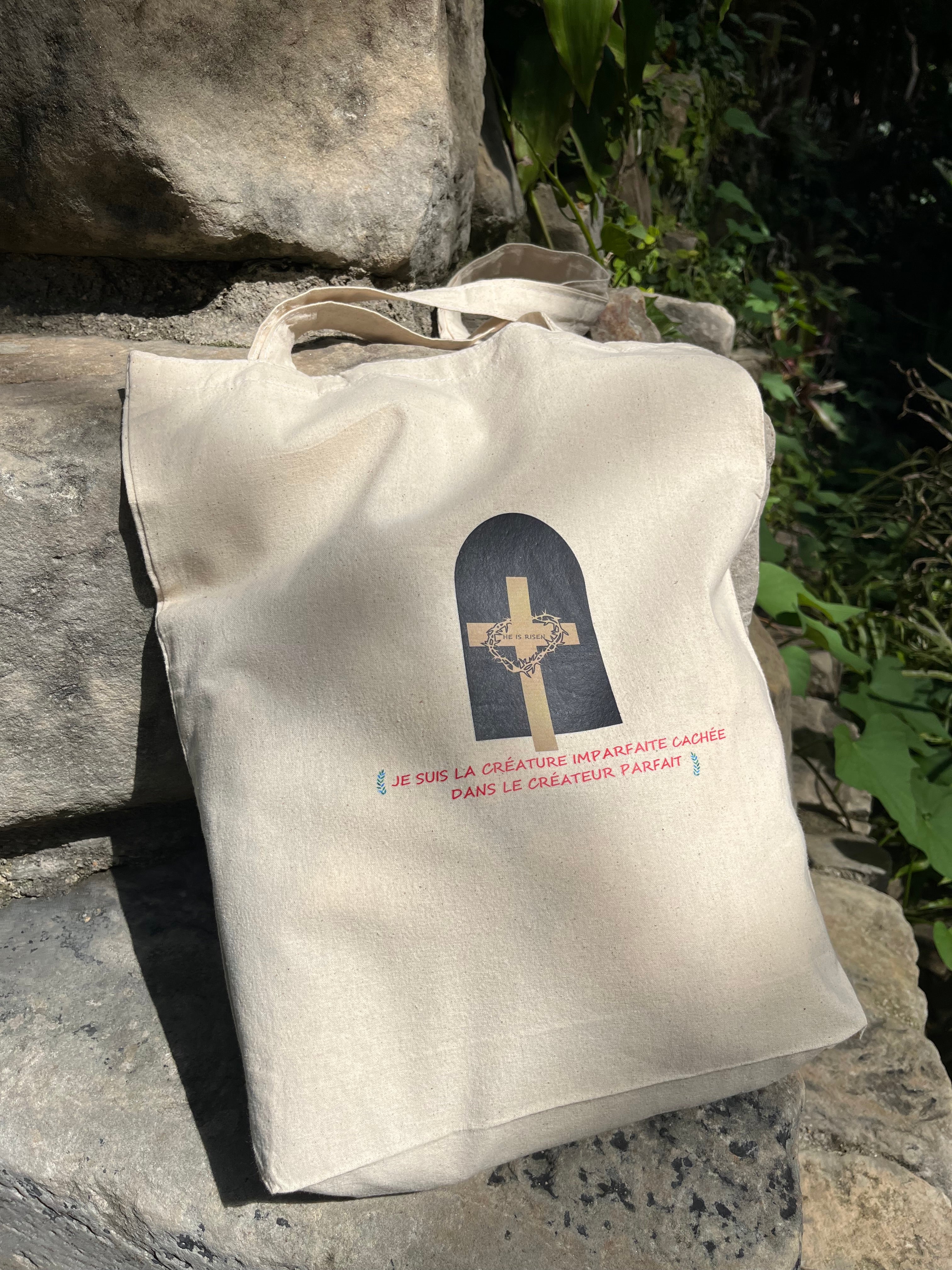 Tote Bag Chrétien en Lin Recyclé – Foi & Écoresponsabilité ✨